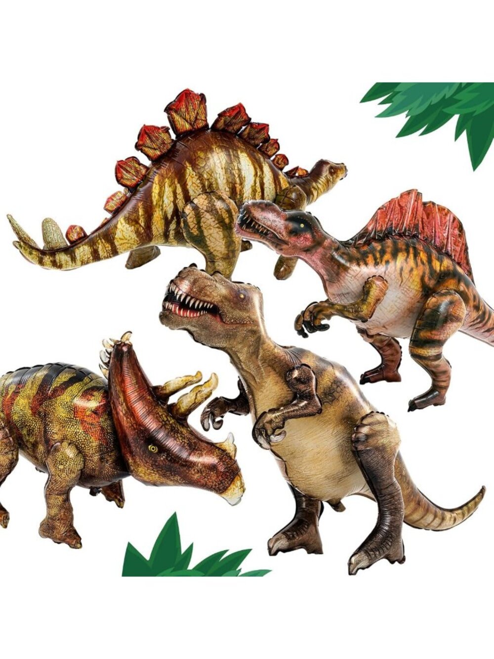 Giant Inflatable Dinosaur Balloons - 4 Pcs, 50'' x 30'' Party Decor Fun